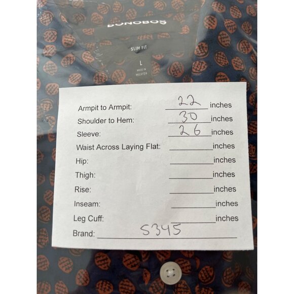 Bonobos Slim Fit Mens Button-Up Shirt Size L Orange Navy Pineapple Print Preppy - Picture 13 of 13